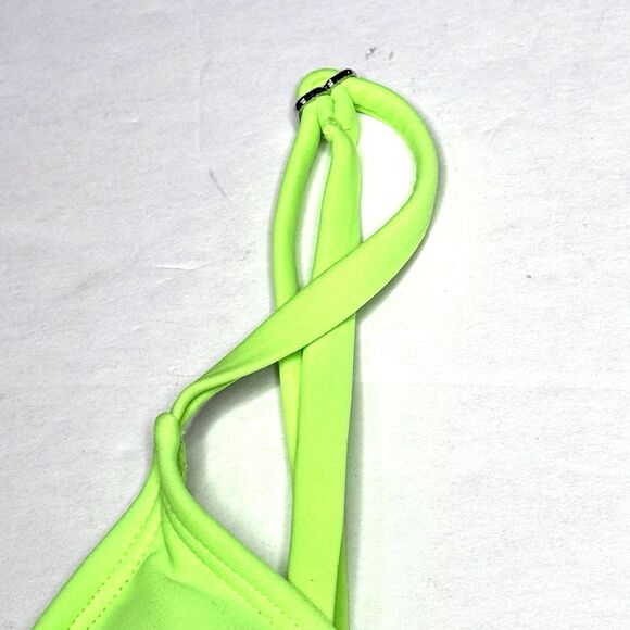 Xhilaration Juniors Lime Green Inverted V Front Underwire Bikini Top S 0-2 NEW! - Picture 4 of 11